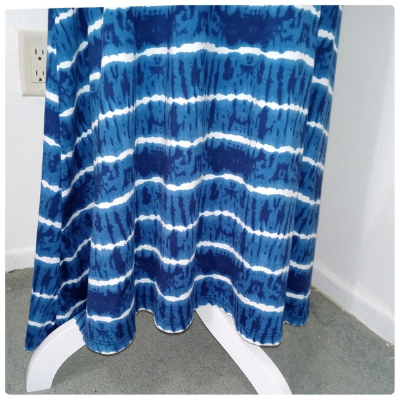 Boho Blue Tie Dye Racerback Tank Maxi Soft Stretchy Dress Size Small - Picture 5 of 10